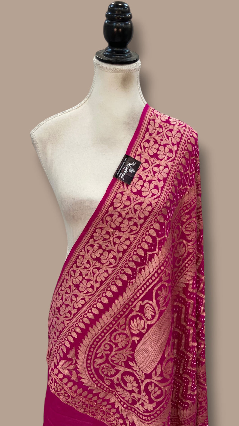 Pure Georgette Banarasi Bandhej Dupatta