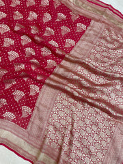 Pure Khaddi Georgette Banarasi Saree -  water zari - The Handlooms