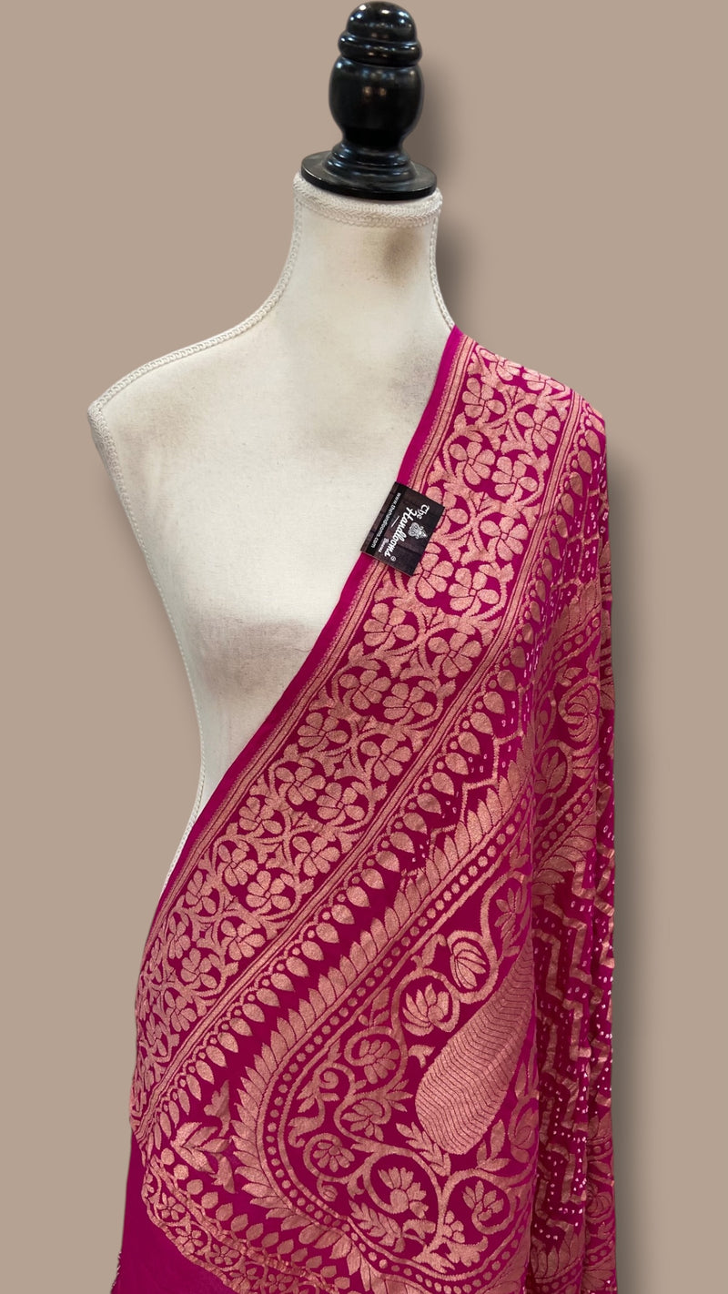 Pure Georgette Banarasi Bandhej Dupatta