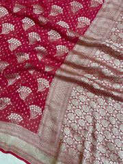 Pure Khaddi Georgette Banarasi Saree -  water zari - The Handlooms