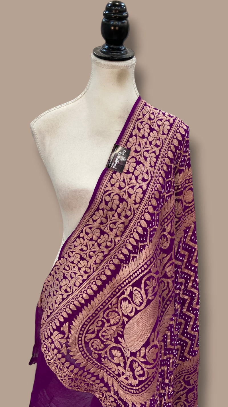 Pure Georgette Banarasi Bandhej Dupatta