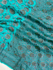 Pure Khaddi Georgette Banarasi Saree -  Antique zari - The Handlooms