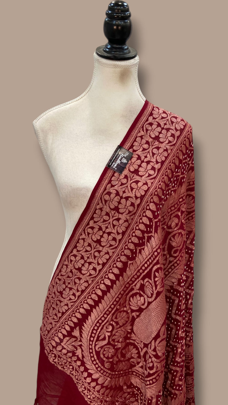 Pure Georgette Banarasi Bandhej Dupatta