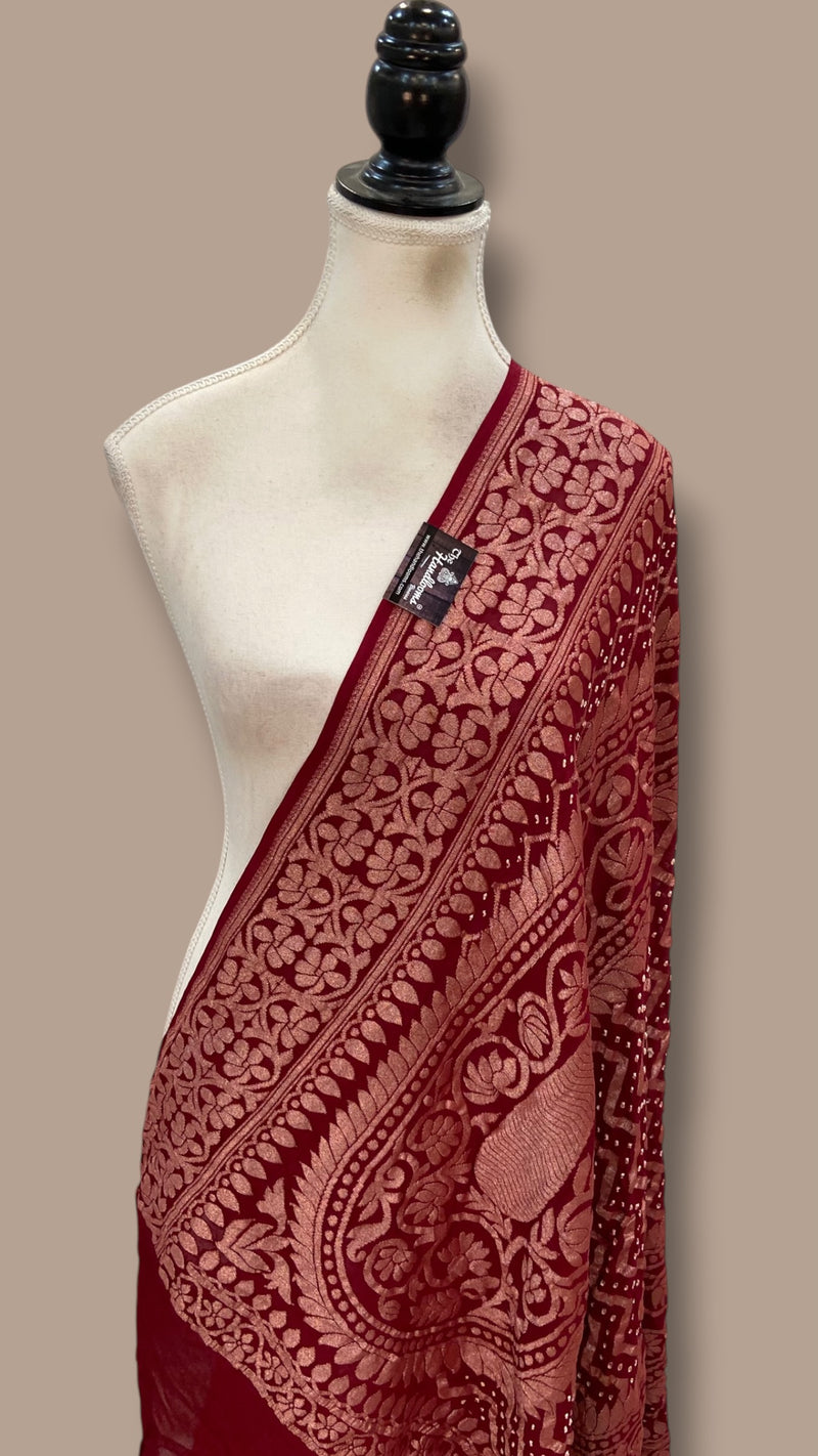 Pure Georgette Banarasi Bandhej Dupatta