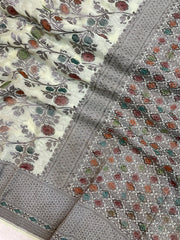 Pure Khaddi Georgette Banarasi Saree -  Antique zari - The Handlooms