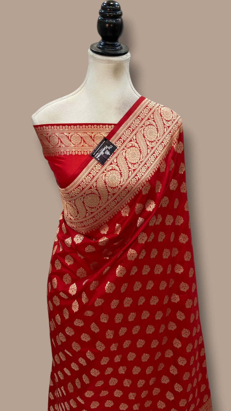 Pure Katan Silk Banarasi Handloom Saree - All Over Motifs