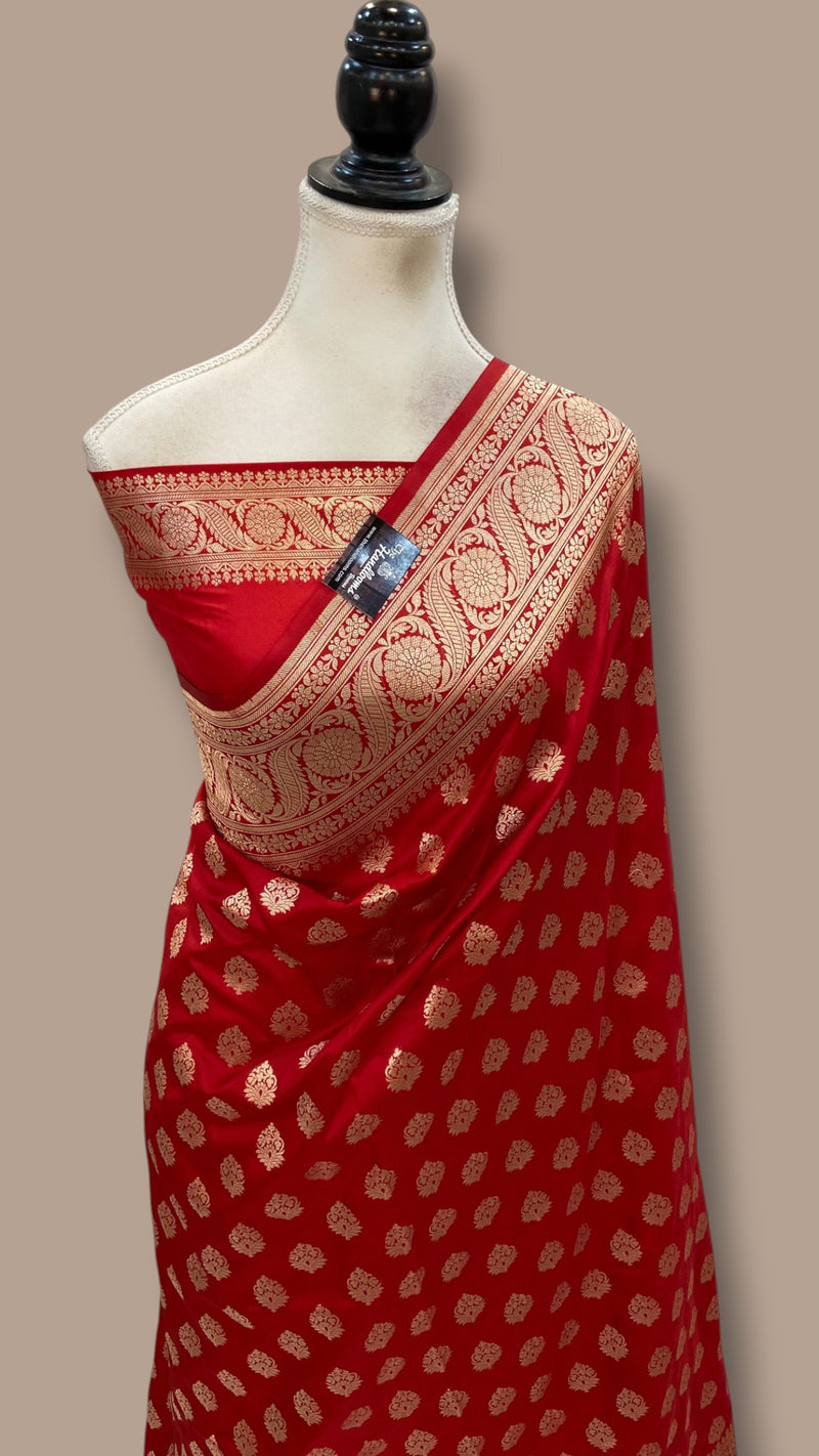 Pure Katan Silk Banarasi Handloom Saree - All Over Motifs
