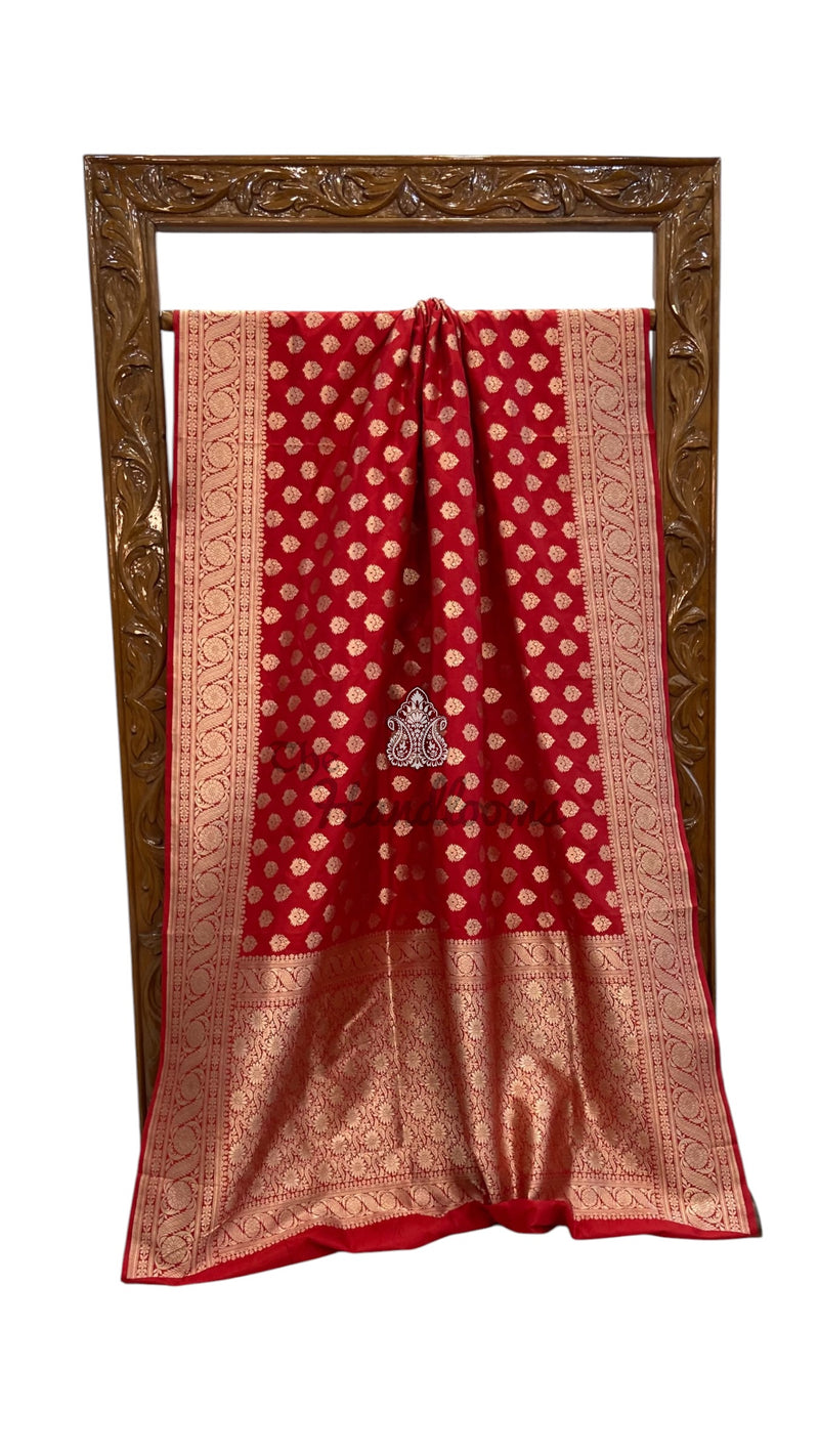 Pure Katan Silk Banarasi Handloom Saree - All Over Motifs