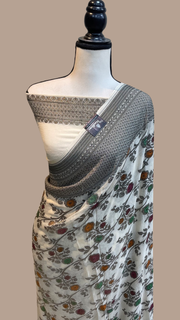 Pure Khaddi Georgette Banarasi Saree -  Antique zari - The Handlooms