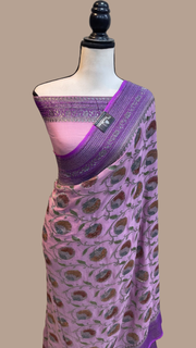 Pure Khaddi Georgette Banarasi Saree -  Antique zari - The Handlooms