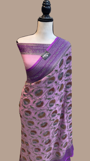 Pure Khaddi Georgette Banarasi Saree -  Antique zari - The Handlooms