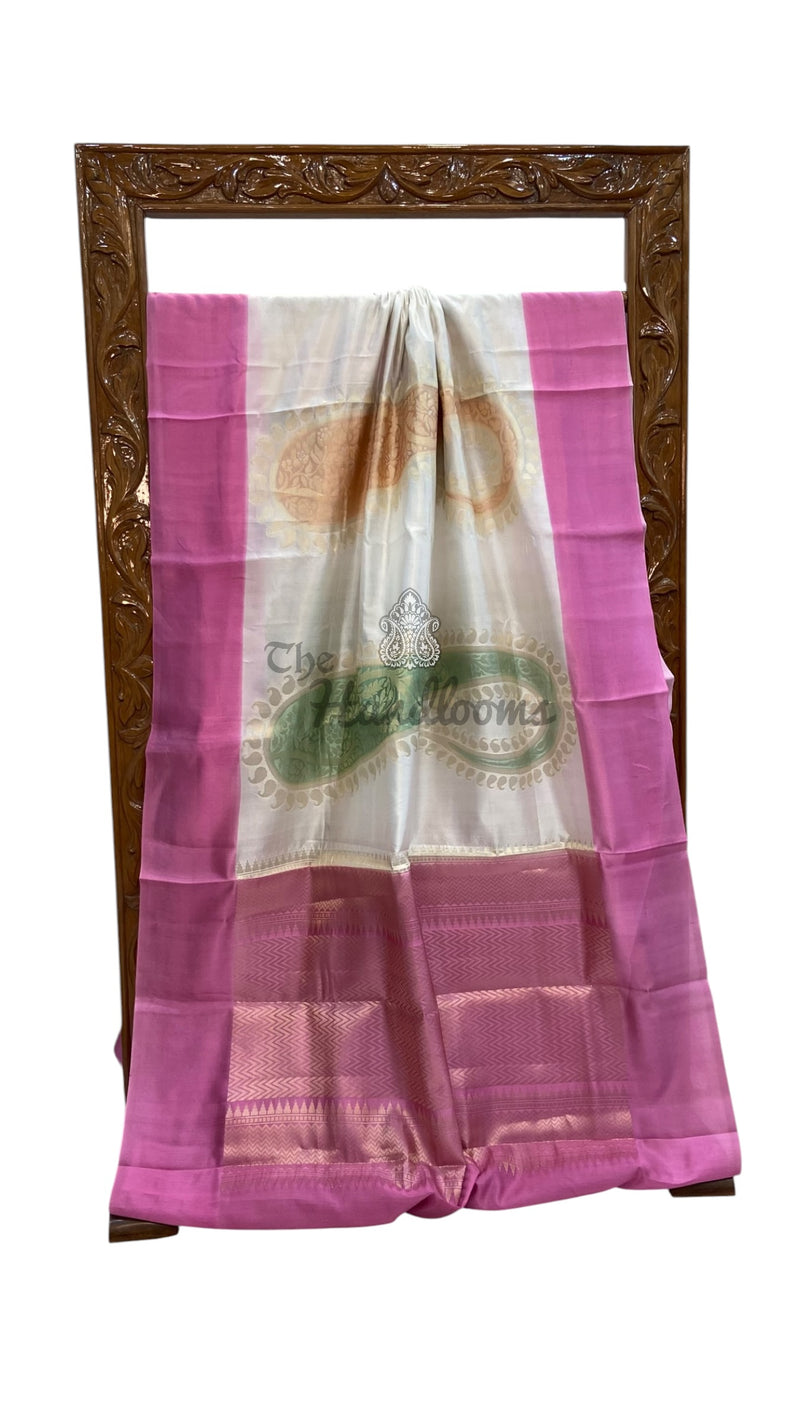 Pure Mango Silk Banarasi Handloom Saree