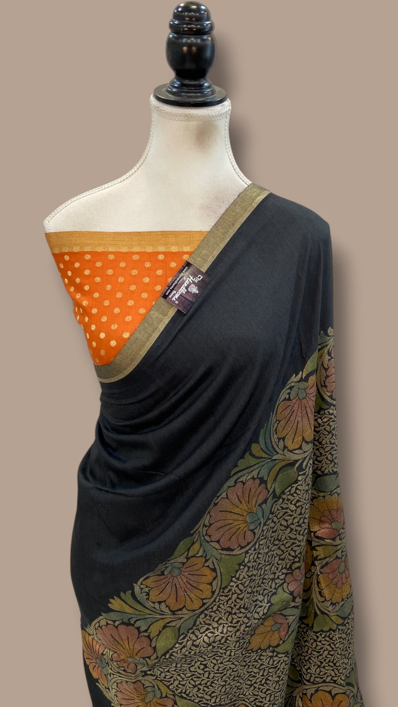 Moonga Georgette Handloom Banarasi Saree
