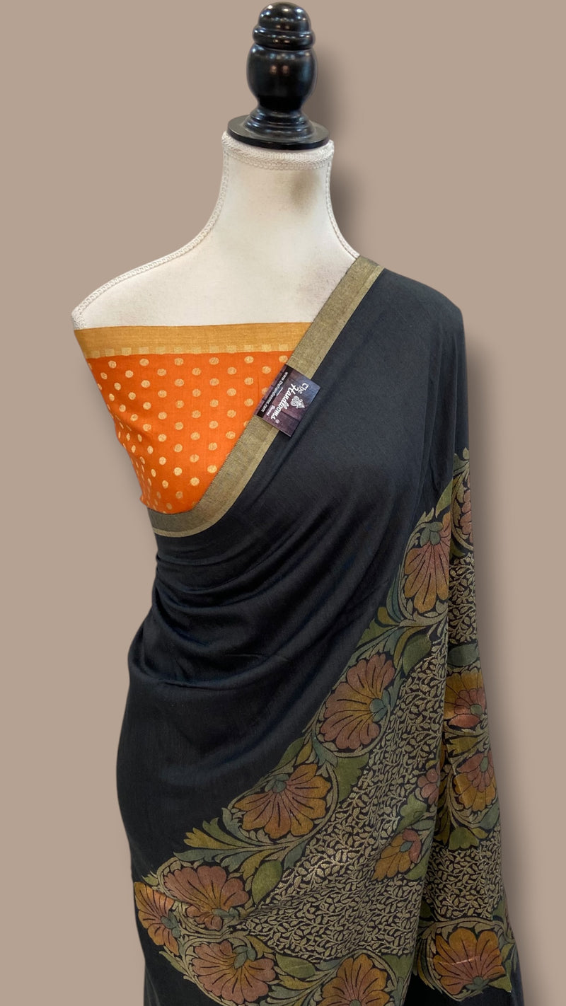 Moonga Georgette Handloom Banarasi Saree