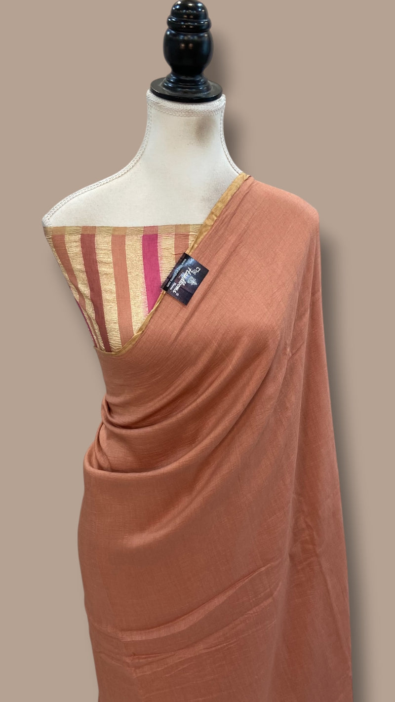 Moonga Georgette Handloom Banarasi Saree
