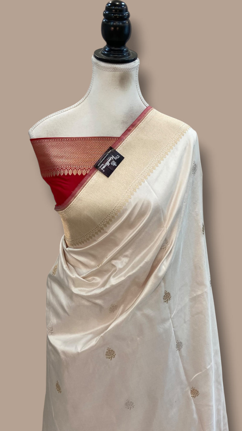 Pure Katan Silk Banarasi Handloom Saree - All Over Kadua Motifs