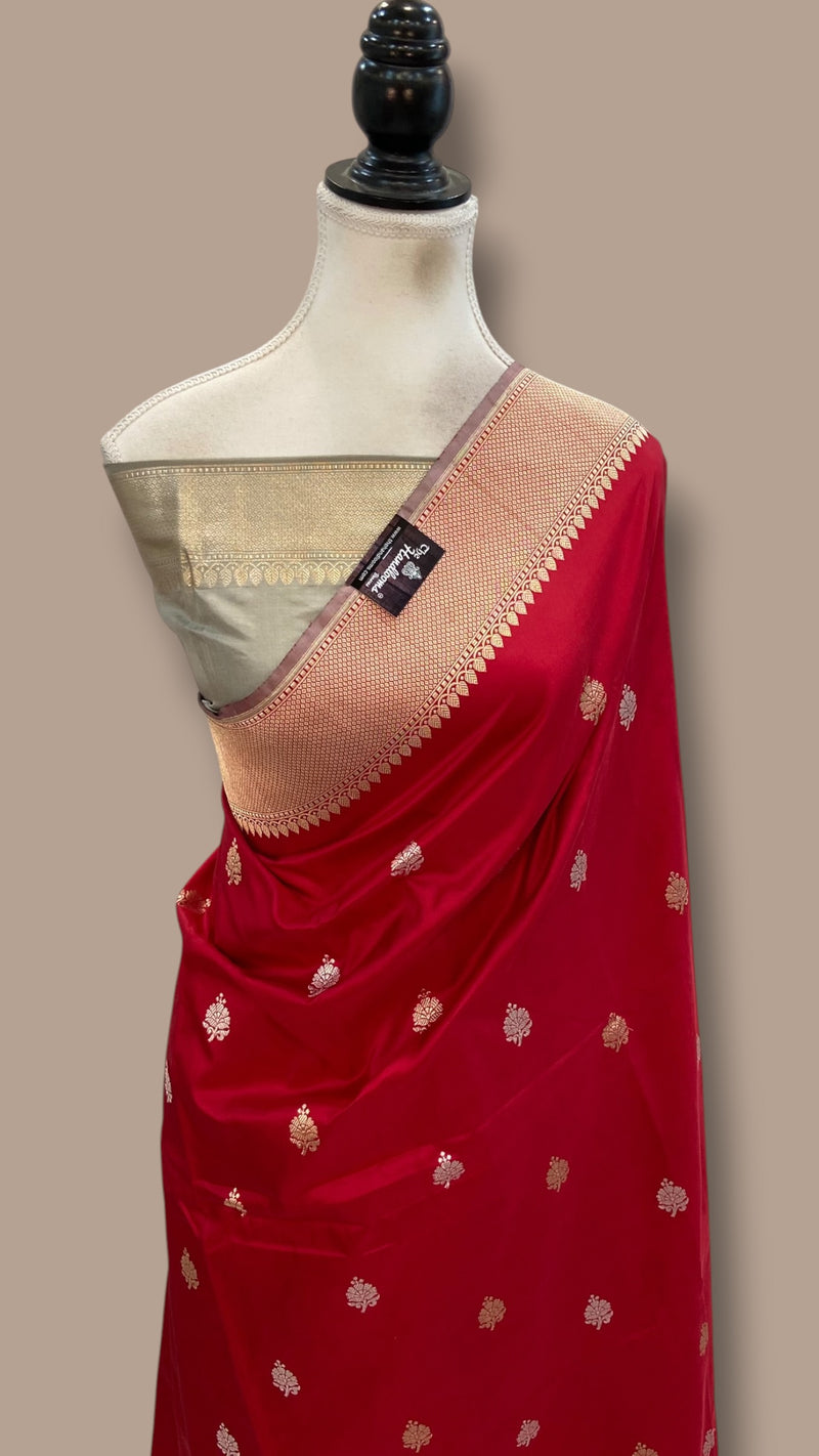 Pure Katan Silk Banarasi Handloom Saree - All Over Kadua Motifs