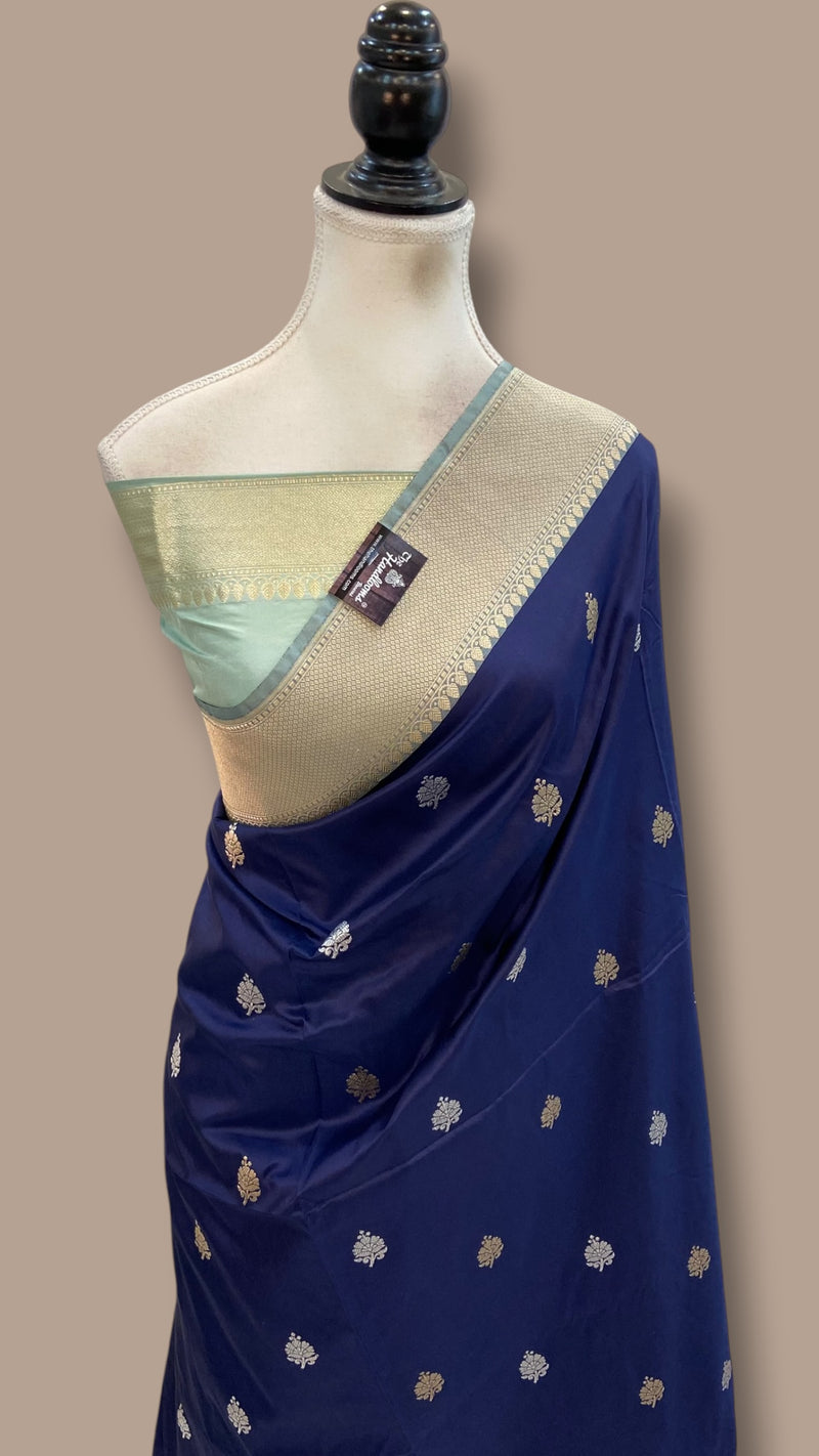 Pure Katan Silk Banarasi Handloom Saree - All Over Kadua Motifs