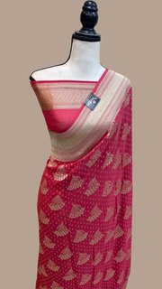 Pure Khaddi Georgette Banarasi Saree -  water zari - The Handlooms