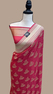 Pure Khaddi Georgette Banarasi Saree -  water zari - The Handlooms