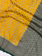 Pure Khaddi Georgette Banarasi Saree -  Antique zari - The Handlooms