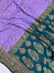 Pure Khaddi Georgette Banarasi Saree -  Antique zari - The Handlooms