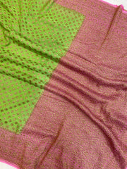 Pure Khaddi Georgette Banarasi Saree -  Antique zari - The Handlooms