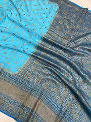 Pure Khaddi Georgette Banarasi Saree -  Antique zari - The Handlooms