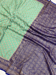 Pure Khaddi Georgette Banarasi Saree -  Antique zari - The Handlooms