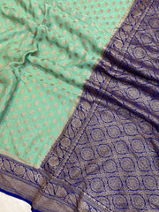 Pure Khaddi Georgette Banarasi Saree -  Antique zari - The Handlooms
