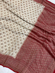 Pure Khaddi Georgette Banarasi Saree -  Antique zari - The Handlooms