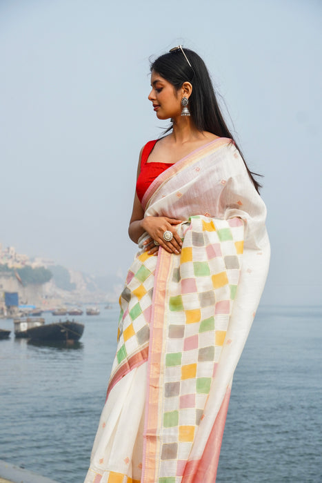 Italian Moonga Silk Handloom Banarasi Saree