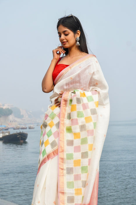 Italian Moonga Silk Handloom Banarasi Saree