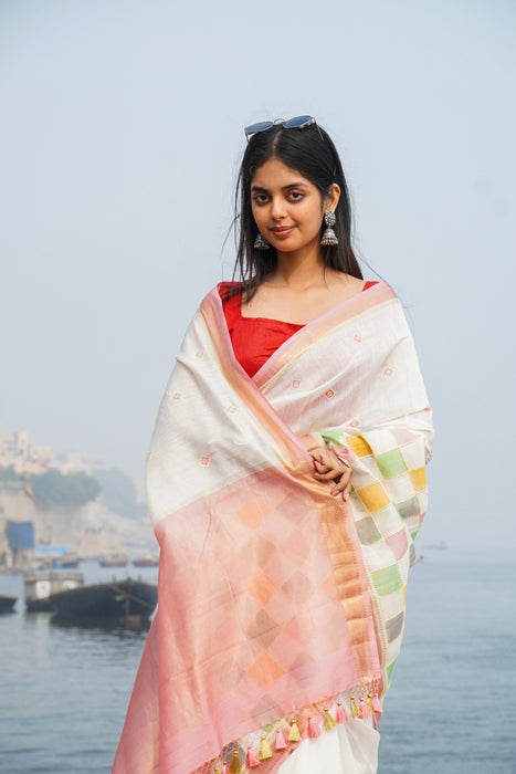 Italian Moonga Silk Handloom Banarasi Saree