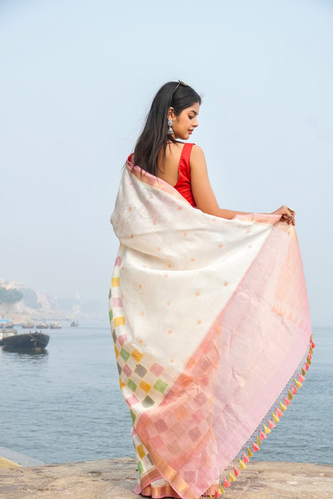 Italian Moonga Silk Handloom Banarasi Saree