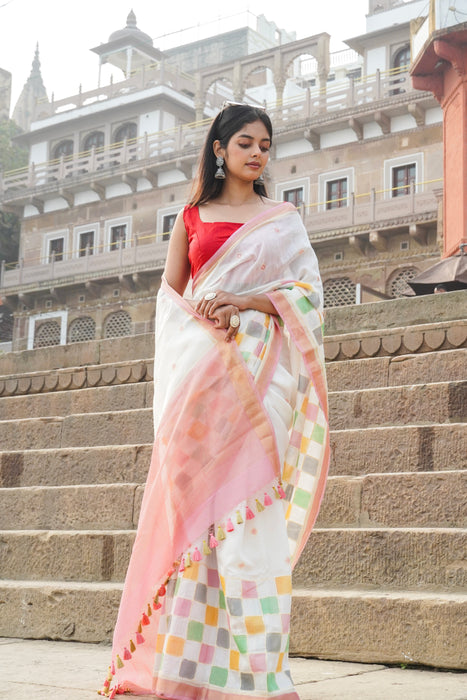 Italian Moonga Silk Handloom Banarasi Saree