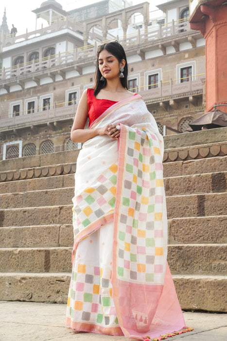 Italian Moonga Silk Handloom Banarasi Saree