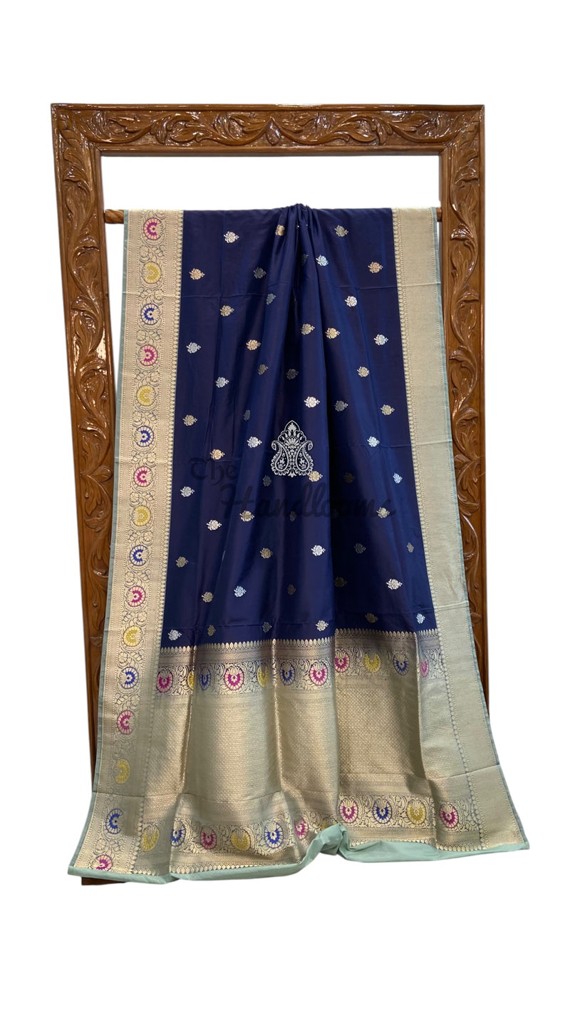 Pure Katan Silk Banarasi Handloom Saree - All Over Kadua Motifs