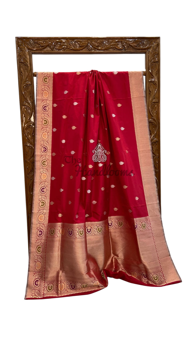 Pure Katan Silk Banarasi Handloom Saree - All Over Kadua Motifs