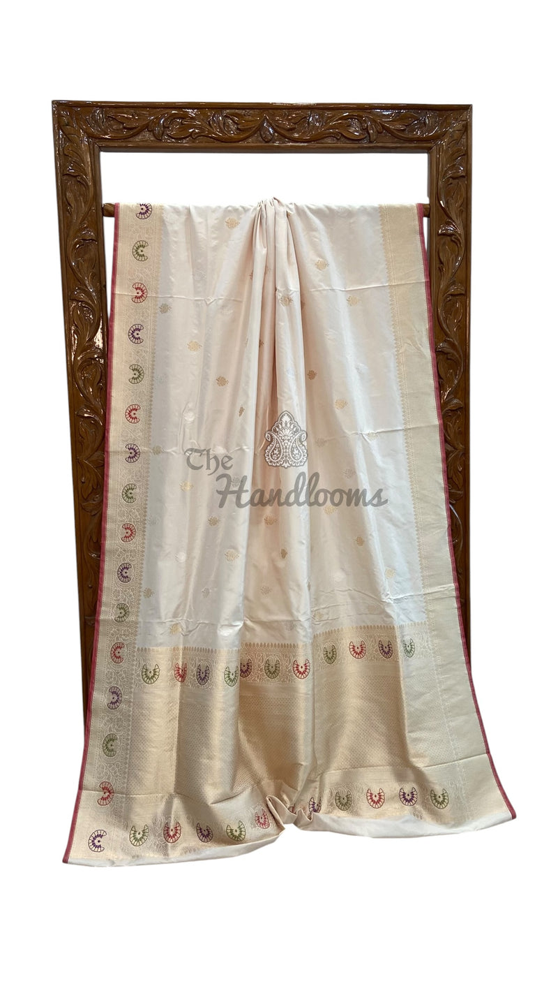 Pure Katan Silk Banarasi Handloom Saree - All Over Kadua Motifs