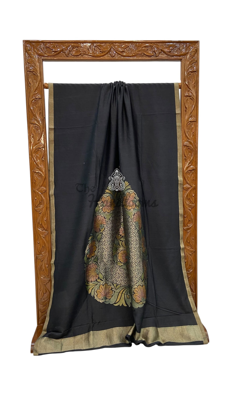 Moonga Georgette Handloom Banarasi Saree
