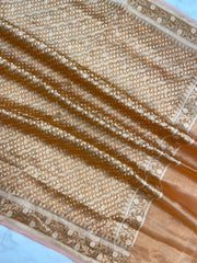 Pure Tissue Reshmi Zari Banarasi Brocade Handloom Dupatta - The Handlooms