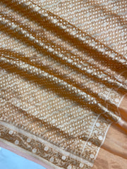 Pure Tissue Reshmi Zari Banarasi Brocade Handloom Dupatta - The Handlooms