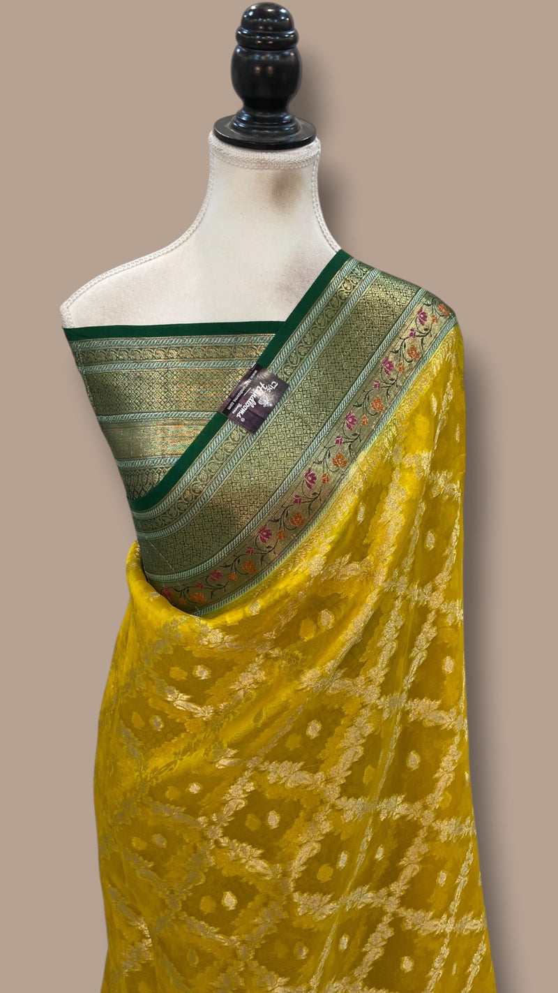 Pure Kora Handloom Banarasi Saree