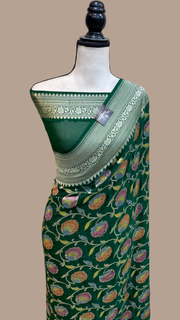 Pure Khaddi Georgette Handloom Banarasi Saree - The Handlooms