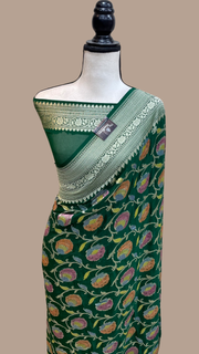 Pure Khaddi Georgette Handloom Banarasi Saree - The Handlooms