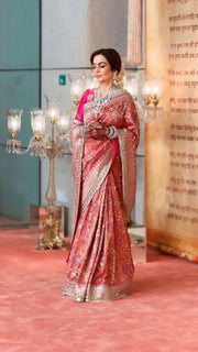 Nita Ambani Pure Katan Silk Banarasi Handloom Saree - Tanchui Brocade With Zardosi Handwork - The Handlooms