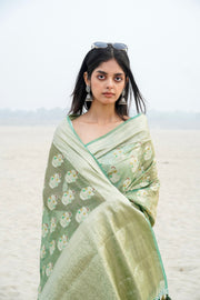 Pure Kora Tissue Handloom Banarasi Saree - The Handlooms