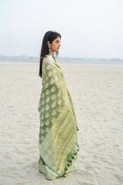 Pure Kora Tissue Handloom Banarasi Saree - The Handlooms