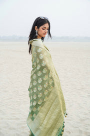 Pure Kora Tissue Handloom Banarasi Saree - The Handlooms